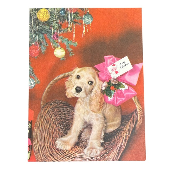 Coronet Other - Vtg Christmas Card Coronet Magazine Subscription Gift Cocker Spaniel Dec 1952